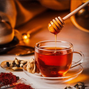 Indulgent_Saffron_Cardamom_Black_Tea_with_Honey_cropped Zafran Infused Acacia Honey | Pure, Raw