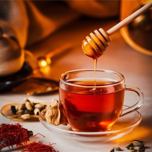 Indulgent_Saffron_Cardamom_Black_Tea_with_Honey_cropped Zafran Infused Acacia Honey | Pure, Raw